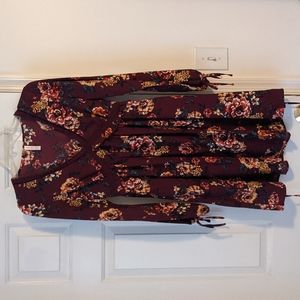 Burgundy Floral Dress